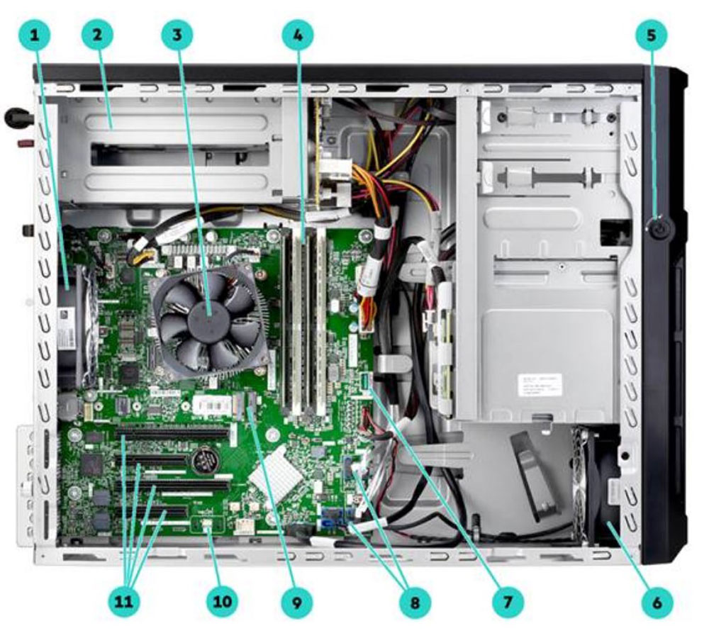 نمای داخل سرور HPE ProLiant ML30 G10