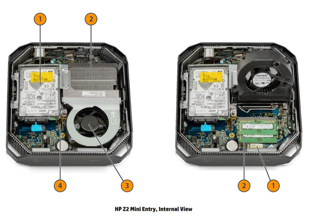 نمای داخل ورک استیشن HP Z2 Mini G3